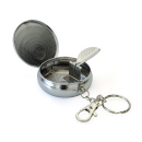 Taschenascher "Chrom" mit Schlüsselanhänger, 1,5 x 5 cm, 12er Display