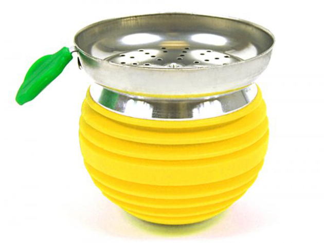 Shishakopf "Apfel" Gelb mit Sieb, 7,5 x 8 cm, 2,2 cm Öffnung