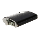 Flask "Leather optic w/ texture" black 7oz