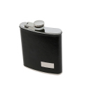 Flask "Leather optic w/ texture" black 7oz