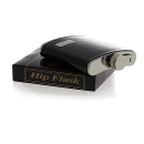 Flask "Leather optic w/ texture" black 7oz