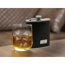 Flask "Leather optic w/ texture" black 7oz