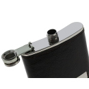 Flachmann "Lederoptik-Textur" Dunkelbraun 7oz