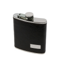 Flachmann "Lederoptik-Textur" Dunkelbraun 7oz