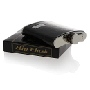 Flachmann "Lederoptik-Textur" Dunkelbraun 7oz