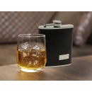 Flachmann "Lederoptik-Textur" Dunkelbraun 7oz