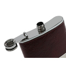 Flask "Leather optic w/ texture" red brown 7oz
