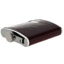 Flask "Leather optic w/ texture" red brown 7oz