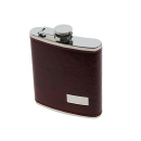 Flask "Leather optic w/ texture" red brown 7oz