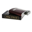 Flask "Leather optic w/ texture" red brown 7oz