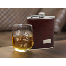 Flask "Leather optic w/ texture" red brown 7oz
