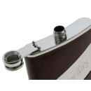 Flachmann "Happy Day - Lederoptik-Textur" Braun 8oz