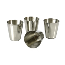 Flachmann "Chrom-Noppen" 8 oz Geschenkset incl. 4 Trinkbecher und 1 Trichter