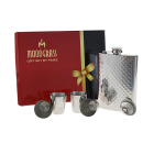 Flachmann "Chrom-Noppen" 8 oz Geschenkset incl. 4 Trinkbecher und 1 Trichter