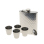 Flachmann "Chrom-Noppen" 8 oz Geschenkset incl. 4 Trinkbecher und 1 Trichter