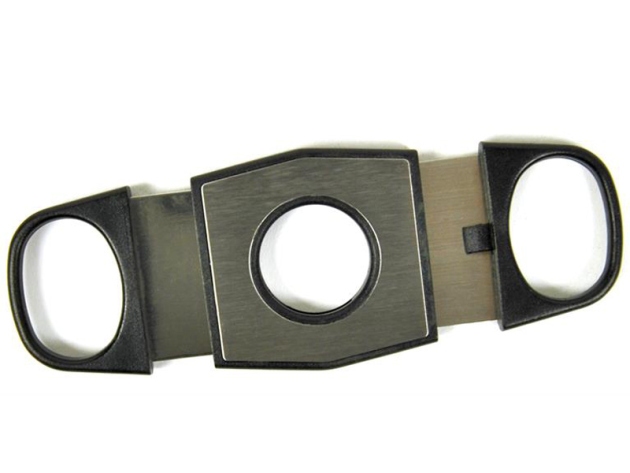 Cigar Cutter "Black-Chrome-Brushed" 2 Klingen