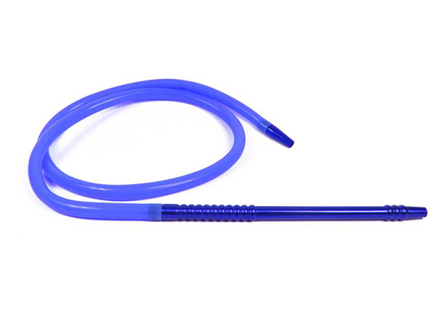 Shishaschlauch "Uni" Blau, mit edlem Metallmundstück, 185 cm