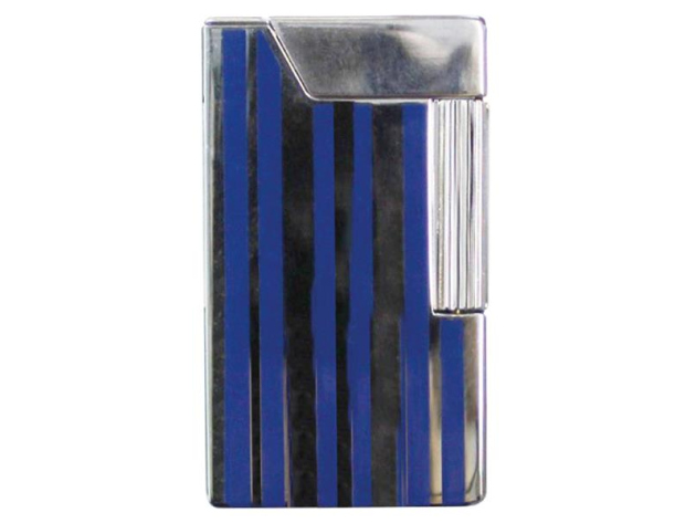 Metal Lighter "Windmill", Chrome / Blue Lines Flint