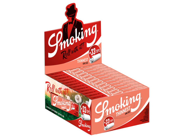 Smoking King Size Thinnest 24 Hefte je 33 Blatt + Tips