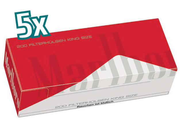 Marlboro Red King Size, 200 cigarette tubes, 5p package