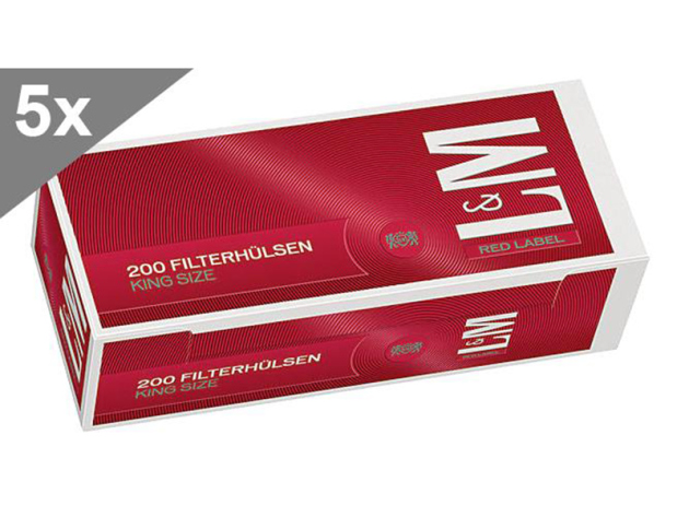 L&M Red Label, 200 Hülsen, 5er Gebinde