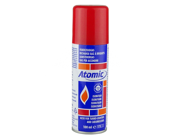 Atomic Feuerzeuggas Isobutan mit Kunststoff-Ventil, 100ml