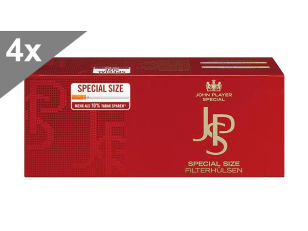 JPS Red Special Size, 250 cigarette tubes, 4p package