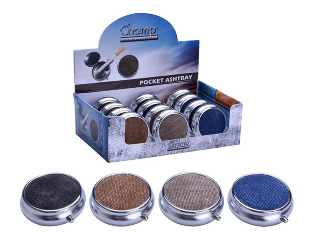 Taschenascher "Jeans-Look" 1,5 x 5 cm, 12er Display