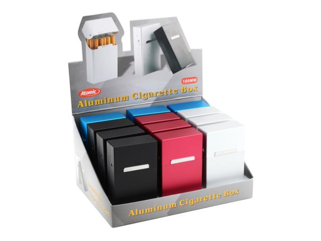 Zigarettenboxen "Alu" 100er, für 20 Zig., 12er Display*