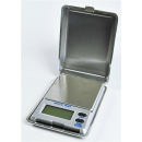 Digitalwaage Metall mit Deckel 500g/0.1g, 90x65x15 mm