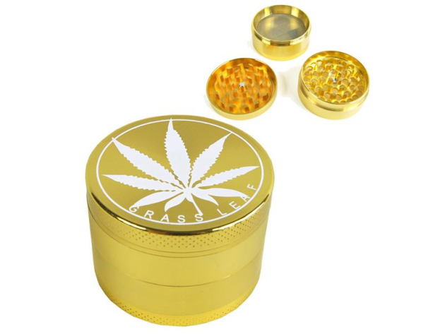 Grinder "Grass Leaf" gold 3-tlg. 4,0x5,4cm