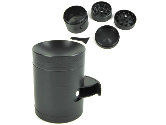 Grinder "Schwarz-Matt" mit Portionierer 4-tlg. 5,3x3,8cm