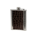 Flachmann "Chrom-Kroko" 8oz Geschenkset incl. 4 Trinkbecher und 1 Trichter