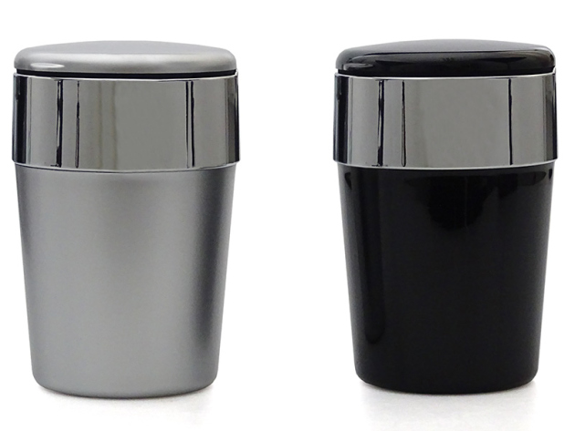 Car-Ashtray "Silver&Black" with LED, 6p display
