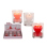 Heart-Shaped Candle in Glas with decoration, 6 x 5 cm, 3 colours assorted, 12 pcs. Display