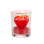 Heart-Shaped Candle in Glas with decoration, 6 x 5 cm, 3 colours assorted, 12 pcs. Display