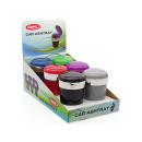 Autoaschenbecher "Farbig" mit LED, 11 x 7,5 cm, 6-Farbig sortiert, 6er Display