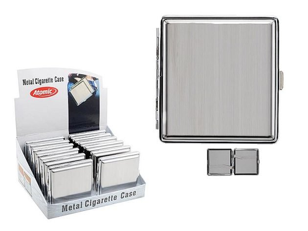Cigarette Case display 12x "Metall" with clasp, capacity: 20 cigs.