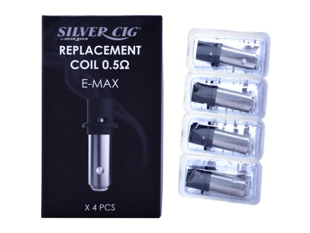 Silver Cig Evaporator Cores E-Max 0,5 Ohm, 4er Set