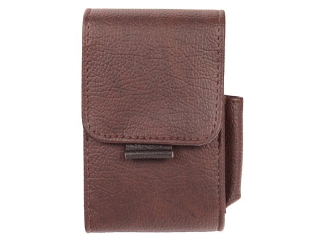 Zigarettenbox "Braun-Schwarz" in Lederoptik, mit Feuerzeugfach