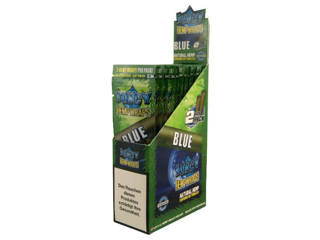 Juicy Blunts Hemp Wraps - BLUE (Blacknblue), 25pcs Display