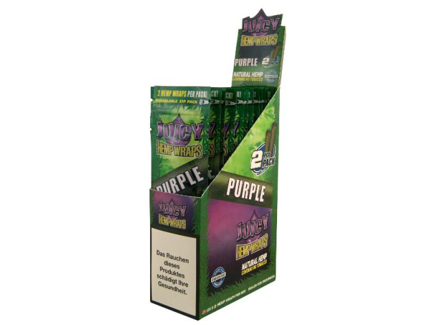 Juicy Blunts Hemp Wraps - PURPLE (Grapefruit), 25er Display