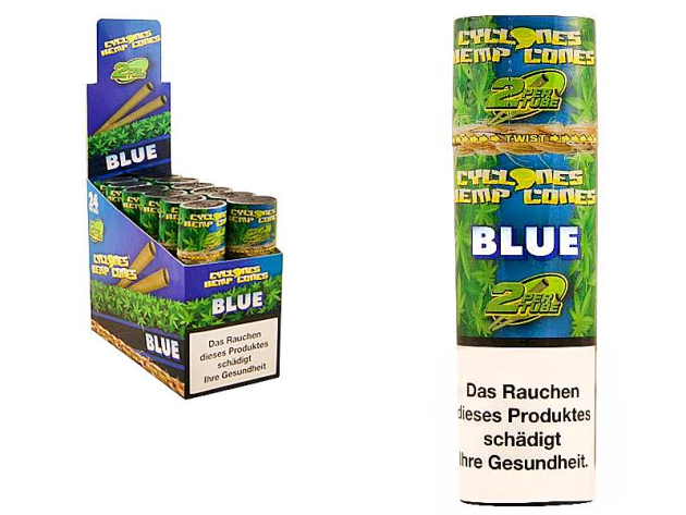Cyclones Blunts Hemp Cones - BLUE (Blueberry), 12x2pcs Display