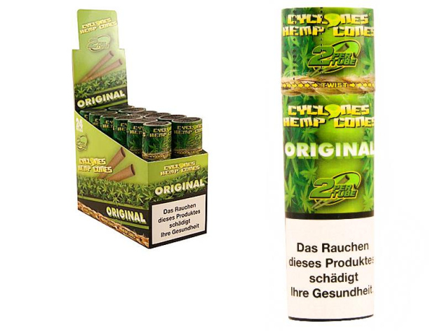 Cyclones Blunts Hemp Cones - ORIGINAL (Natural), 12x2er Display