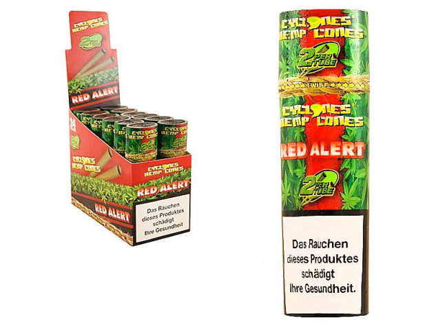 Cyclones Blunts Hemp Cones - RED ALERT (Strawberry), 12x2pcs Display