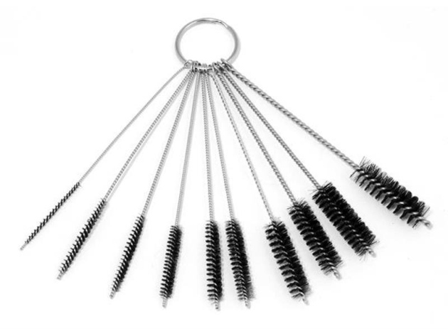 Mini Steel Brushes on key chain, 100 mm, 10p Set
