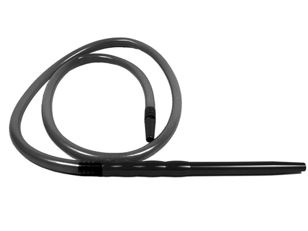 Hookah hose - (black) - with fine metal-mouthpiece 182cm