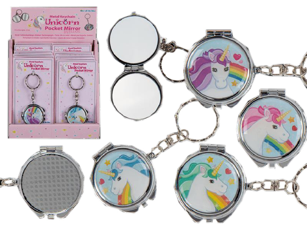 Metal-Key Chain "Unicorn-Hand Mirror", 3,5 cm