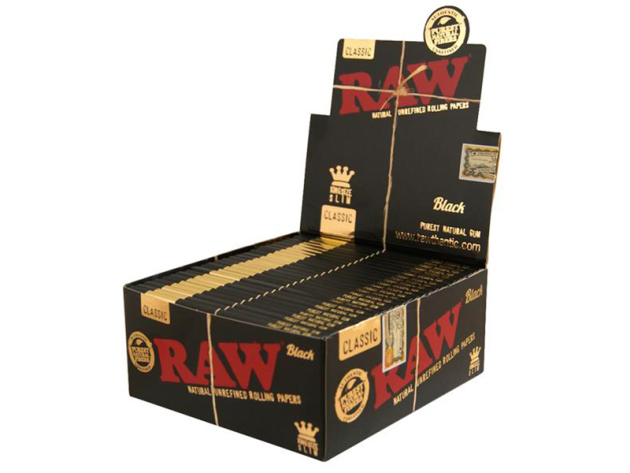 RAW Classic King Size Black Slim, 50 Hefte je 32 Blatt