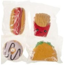 Squeezing Fast-Food 4-fold assorted, 7 x 11 cm/ 9 x 13 cm, 24p Display